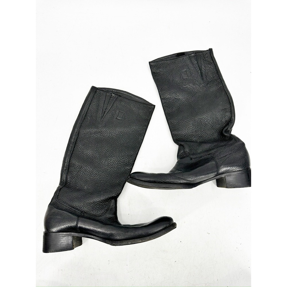 Tory Burch Keaton Black Pebbled Leather Riding Boots Women Size 9.5M EXCELLENT - Picture 5 of 5